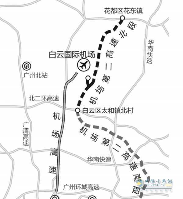 54公里,起于白云区太和镇北村(与北段工程相接),经龙归城,永兴村,鹤嘴图片