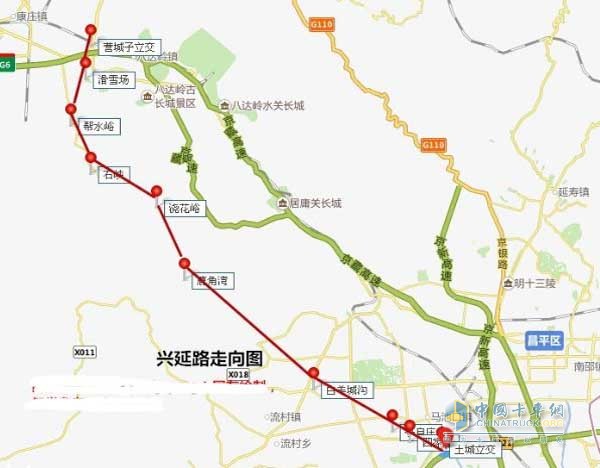 兴延高速线路走向图