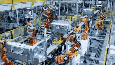 福田瑞沃程序化操控的进口ABB机器人焊接